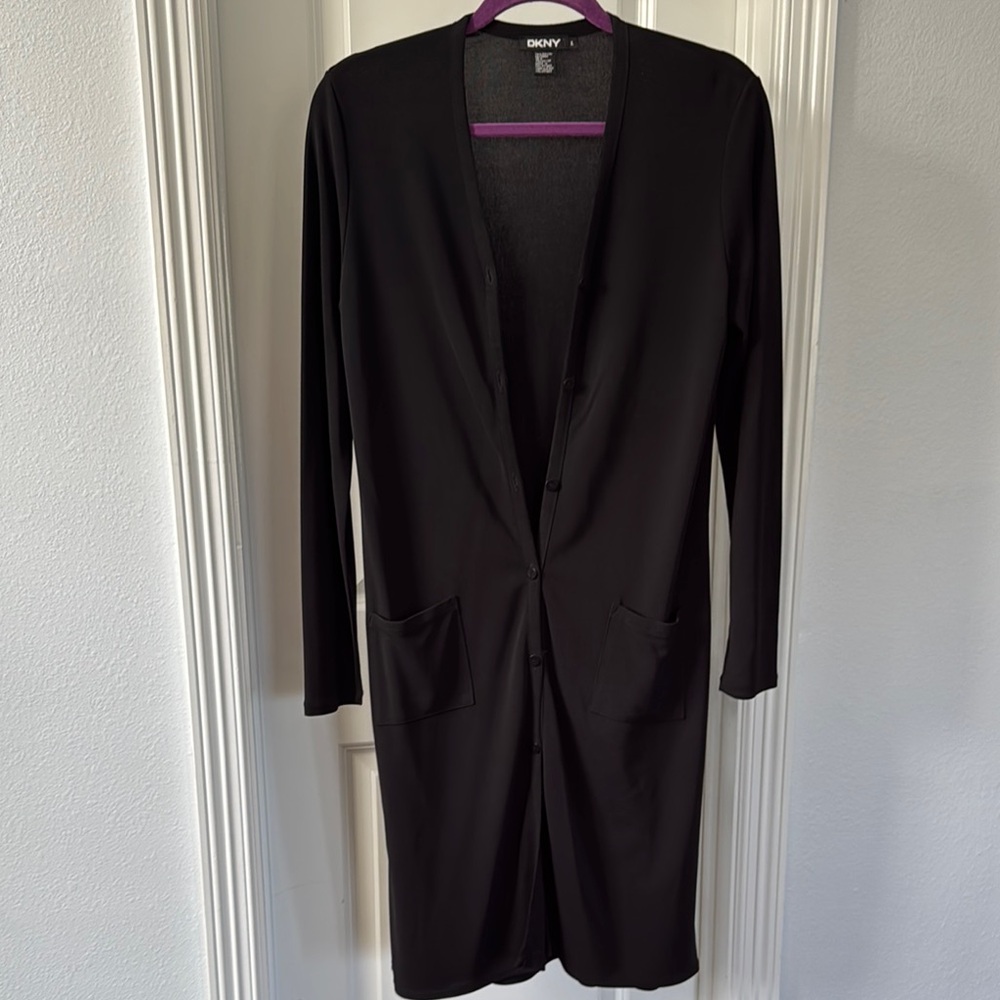 DKNY Black Long Cardigan